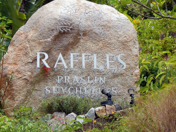 Raffles Praslin welcome stone